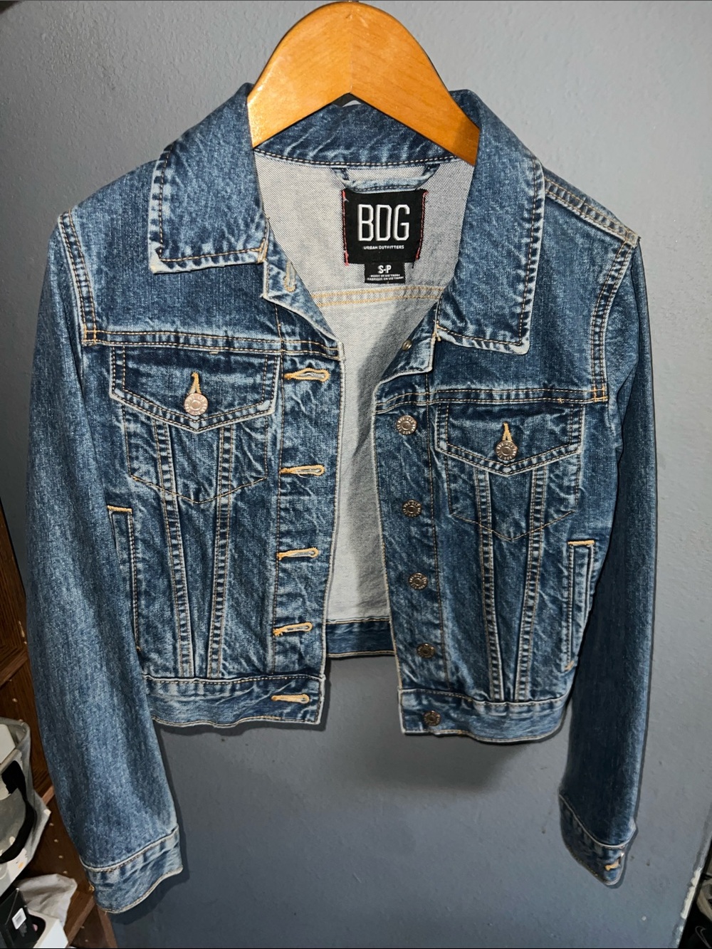 BDG Women's Distressed Blue Denim  Jacket